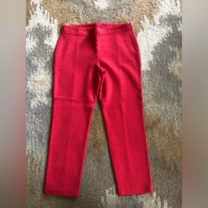 ST. JOHN Designer Knit Ponte Pant Wool Blend Melon Pink Sz 10 EUC!